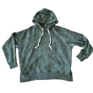 Aerie Green Hoodie Tie Dye Pullover Sweatshirt Oversized Small Loungewear Comfy